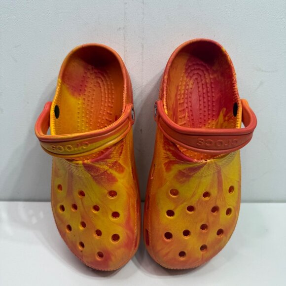 Crocs Classic Orange Tie-Dye Clogs Womens Size 8 / Mens Size 6 - Picture 8 of 8